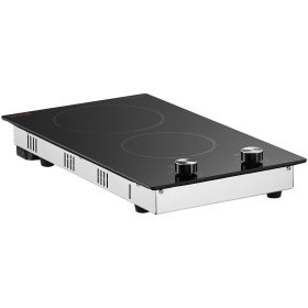 VEVOR Built-in Electric Cooktop Radiant Ceramic Cooktop 2 Burners 20.1x11.6 inch
