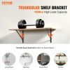 VEVOR Shelf Bracket, 12 x 8 in 10 Pcs, Heavy Duty Floating Shelf Brackets, Brackets for Shelves, 3mm Thick Matte Black Triangle Shelf Bracket