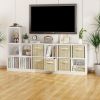 12 Inch Storage Cubes with Handle, Set of 6 Foldable Cube Storage Bins, Collapsible Fabric Storage Boxes for Organizing Closet Bins-Beige