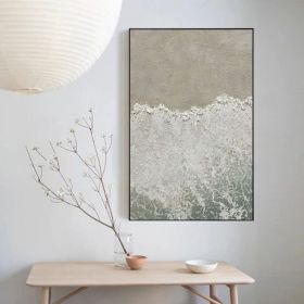 White ocean wave abstract oli painting,white textured abstract painting ocean beach painting sea painting ocean wave landscape painting (Style: 01, size: 80x120cm)