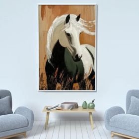 Large Original Horse Oil Painting on Canvas Abstract 3D Textured Horse Wall Art Gifts for Horse Lovers Custom Sofa Background Wall Decor (Style: 01, size: 80x120cm)