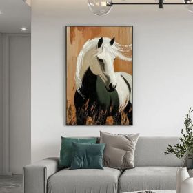 Large Original Horse Oil Painting on Canvas Abstract 3D Textured Horse Wall Art Gifts for Horse Lovers Custom Sofa Background Wall Decor (Style: 01, size: 90x130cm)