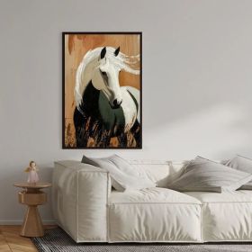 Large Original Horse Oil Painting on Canvas Abstract 3D Textured Horse Wall Art Gifts for Horse Lovers Custom Sofa Background Wall Decor (Style: 01, size: 70x100cm)