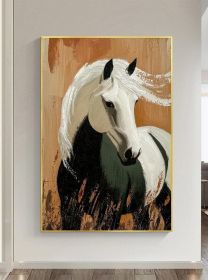 Large Original Horse Oil Painting on Canvas Abstract 3D Textured Horse Wall Art Gifts for Horse Lovers Custom Sofa Background Wall Decor (Style: 01, size: 120x160cm)