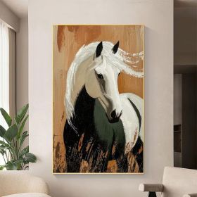 Large Original Horse Oil Painting on Canvas Abstract 3D Textured Horse Wall Art Gifts for Horse Lovers Custom Sofa Background Wall Decor (Style: 01, size: 140x210cm)