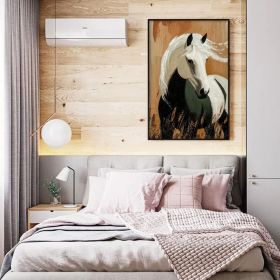 Large Original Horse Oil Painting on Canvas Abstract 3D Textured Horse Wall Art Gifts for Horse Lovers Custom Sofa Background Wall Decor (Style: 01, size: 100x150cm)