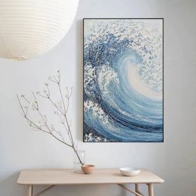 Large ocean wave textured oli painting white ocean wave painting ocean wave abstract painting blue ocean painting ocean wave landscape painting (Style: 01, size: 60x90cm)