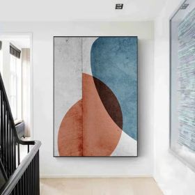 Large abstract oli painting on canvas Abstract wall art Modern minimalist painting Blue and red painting Entrance wall decor for Living room (Style: 01, size: 120x160cm)