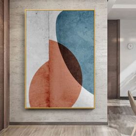 Large abstract oli painting on canvas Abstract wall art Modern minimalist painting Blue and red painting Entrance wall decor for Living room (Style: 01, size: 140x210cm)