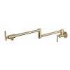 Wall Mounted Pot Filler Double Handle Kitchen Sink Faucet Folding Brass Swing Arm Modern Taps in Matte Black