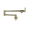 Wall Mounted Pot Filler Double Handle Kitchen Sink Faucet Folding Brass Swing Arm Modern Taps in Matte Black