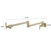 Wall Mounted Pot Filler Double Handle Kitchen Sink Faucet Folding Brass Swing Arm Modern Taps in Matte Black
