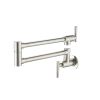 Wall Mounted Pot Filler Double Handle Kitchen Sink Faucet Folding Brass Swing Arm Modern Taps in Matte Black
