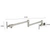 Wall Mounted Pot Filler Double Handle Kitchen Sink Faucet Folding Brass Swing Arm Modern Taps in Matte Black